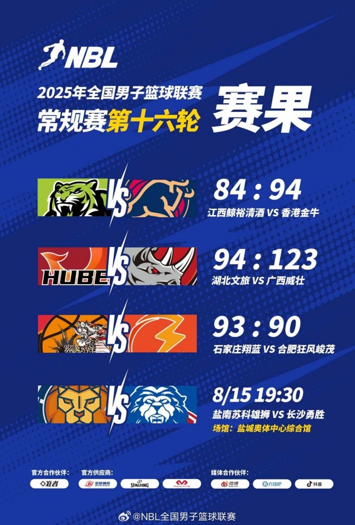 NBL战报-广西威壮大胜湖北文旅 石家庄翔蓝险胜合肥狂风峻茂